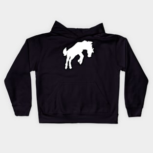 white bucking horse silhouette Kids Hoodie